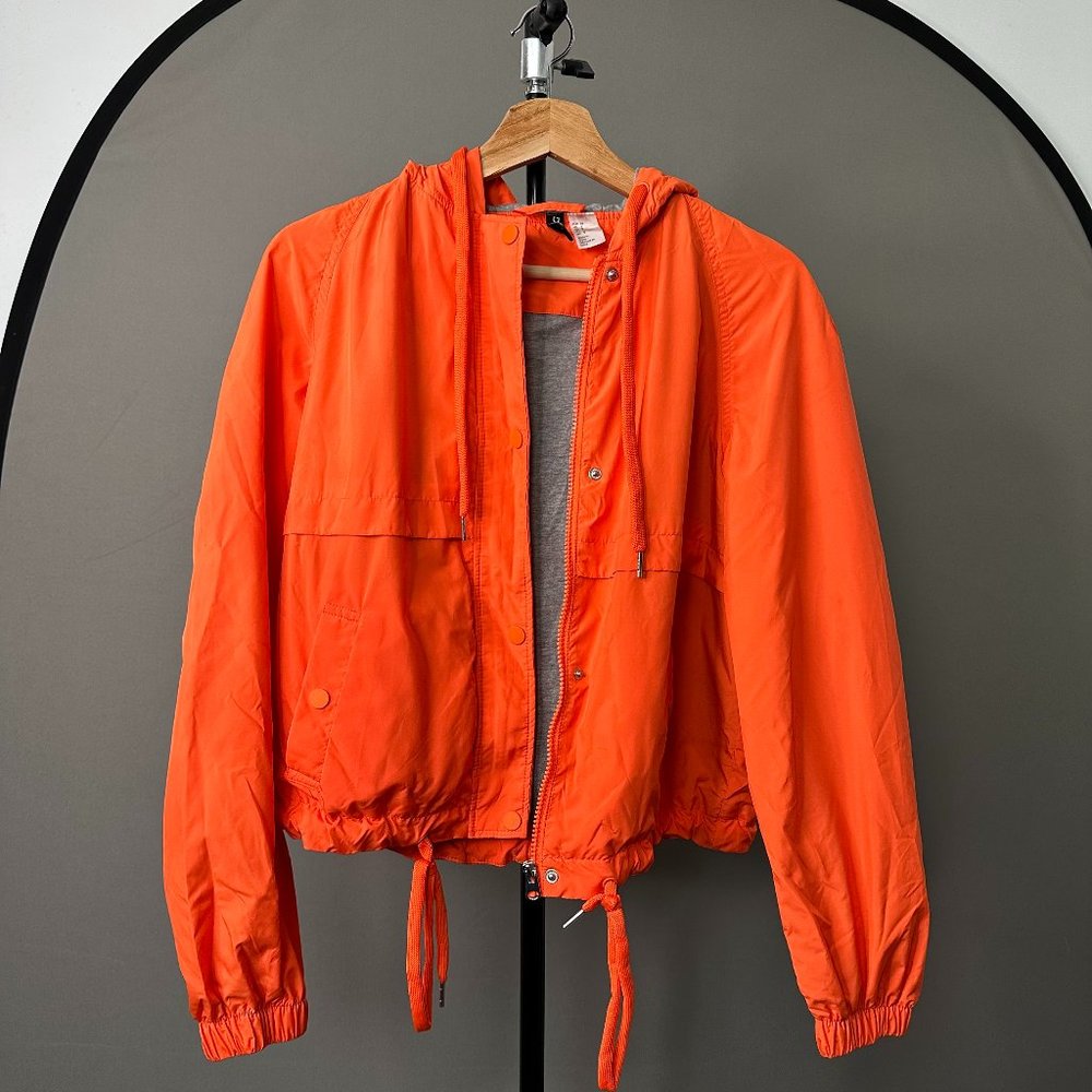 h&m | divided | jacket w/hood | orange | size 8